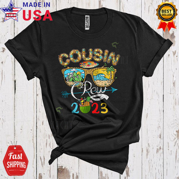 MacnyStore - Cousin Crew 2023 Cool Cute Summer Vacation Sunglasses Mountain Beach Trip Family Group T-Shirt