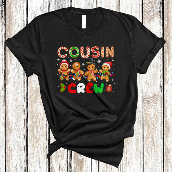 MacnyStore - Cousin Crew, Awesome Christmas Gingerbread Cookie Snow, Matching X-mas Family Group T-Shirt