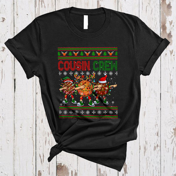 MacnyStore - Cousin Crew, Cute Merry Christmas Sweater Three Dabbing Cookies, X-mas Family Group T-Shirt
