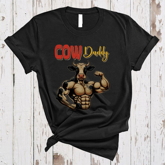 MacnyStore - Cow Daddy, Amazing Father's Day Muscle Cow Farming Farmer, Matching Dad Family Group T-Shirt