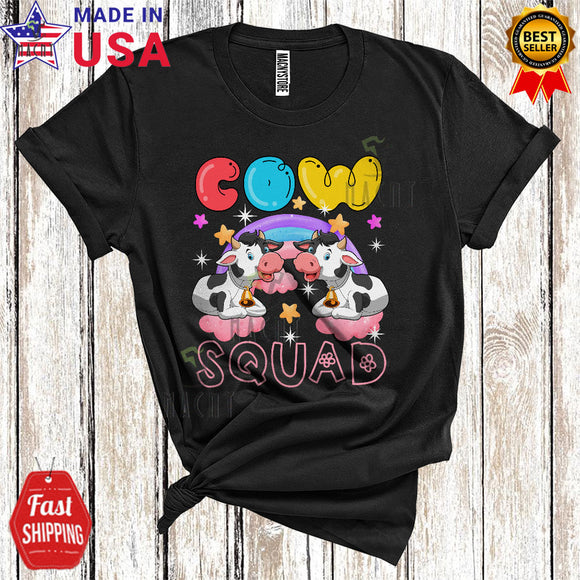 MacnyStore - Cow Squad Cool Cute Rainbow Cow Farmer Farm Animal Lover Matching Group T-Shirt