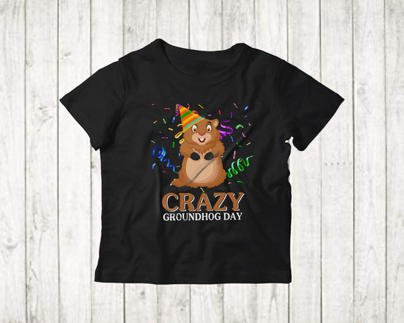 MacnyStore - Crazy Groundhog Day Funny Cute Groundhog Day Celebration Boys Girls Groundhog Animal Lover T-Shirt