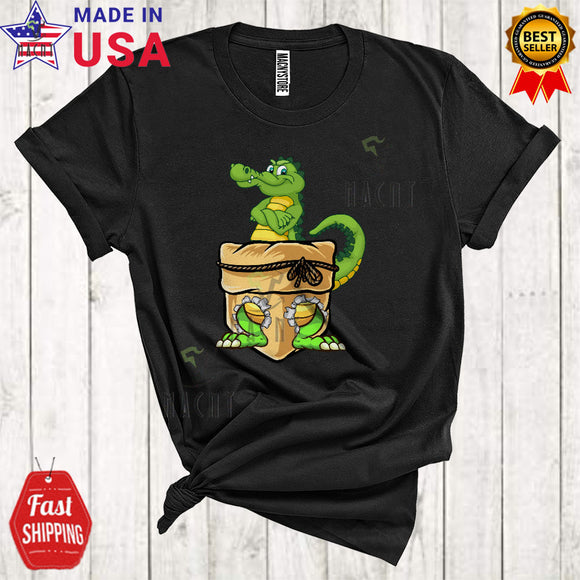 MacnyStore - Cute Alligator In Pocket Funny Cool Zoo Animal Lover Matching Zoo Keeper Group Animal Lover T-Shirt