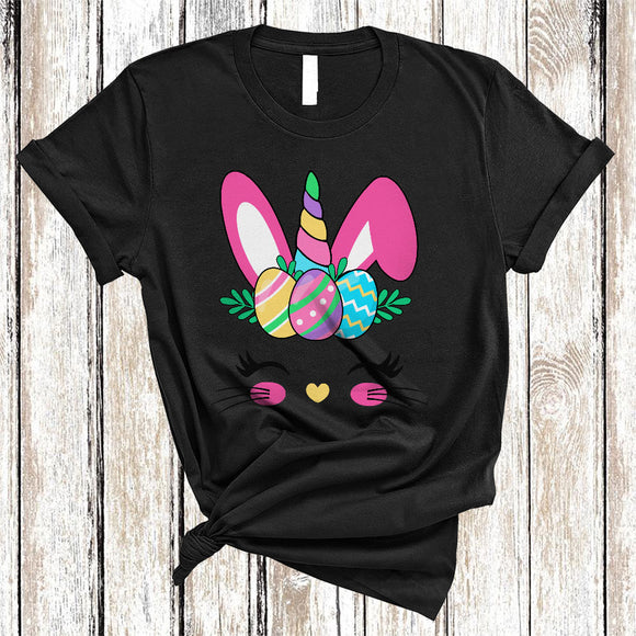 MacnyStore - Cute Bunny Face, Awesome Easter Day Egg Bunny Lover, Matching Girls Family Group T-Shirt