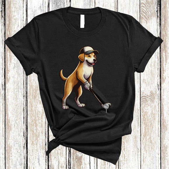 MacnyStore - Cute Dog Playing Golf, Humorous Golf Team Player Lover, Sport Family Group T-Shirt