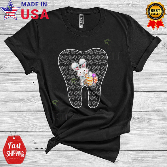 MacnyStore - Cute Easter Eggs Tooth Shape Cute Funny Easter Day Dental Hygienist Dentist Tooth Bunny Eggs Hunt T-Shirt