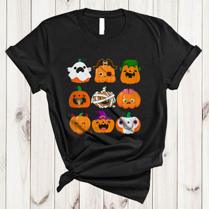 MacnyStore - Cute Halloween Pumpkin Collection, Joyful Scary Boo Pirate Pumpkin, Halloween Costume Family Group T-Shirt