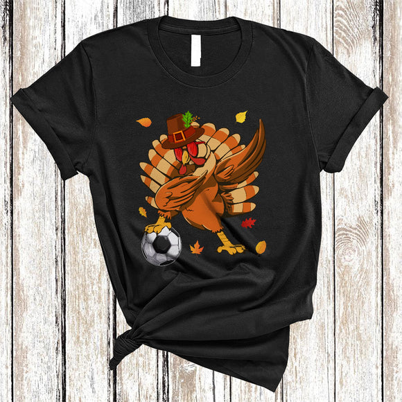 MacnyStore - Dabbing Turkey Playing Soccer, Joyful Thanksgiving Turkey Sunglasses, Football Sport Player T-Shirt