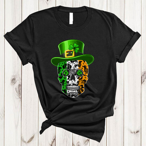 MacnyStore - Dachshund In Skull Shamrock, Amazing St. Patrick's Day Skull Lover, Matching Lucky Irish Shamrock T-Shirt