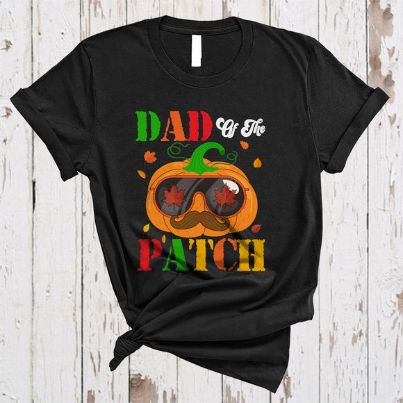 MacnyStore - Dad Of The Patch, Adorable Funny Thanksgiving Pumpkin Fall Leaf, Matching Family Group T-Shirt