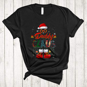 MacnyStore - Daddy Claus Cute Lovely Christmas Family Group Xmas Snow Plaid Leopard Santa Lover T-Shirt