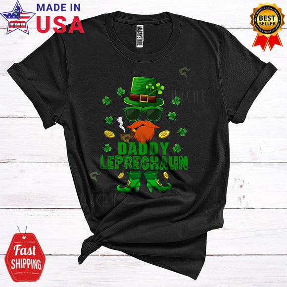 MacnyStore - Daddy Leprechaun Funny Cool St. Patrick's Day Sunglasses Leprechaun Shamrock Family Group T-Shirt
