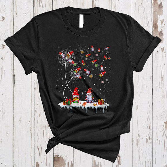 MacnyStore - Dandelion Gnome, Joyful Cute Christmas Dandelion Flowers Gnome Collection, Matching X-mas Group T-Shirt
