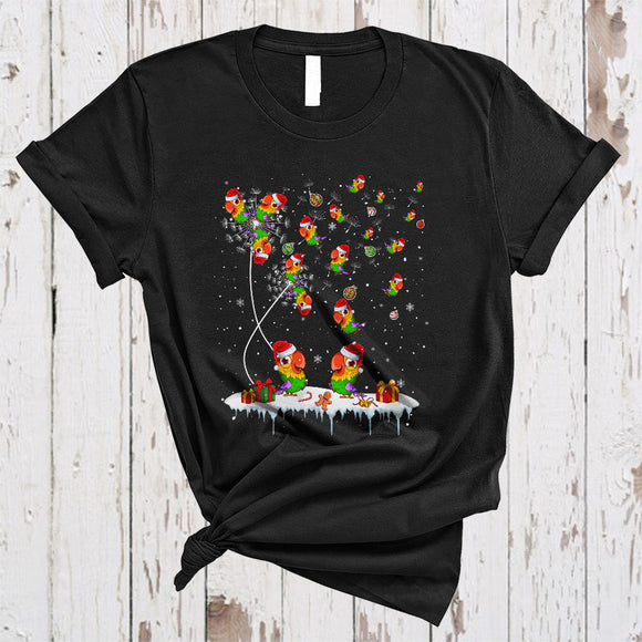 MacnyStore - Dandelion Parrot, Joyful Cute Christmas Dandelion Flowers Parrot Collection, X-mas Animal T-Shirt