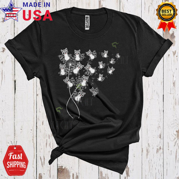 MacnyStore - Dandelion Raccoon Cute Funny Flower Collection Women Wild Animal Lover T-Shirt