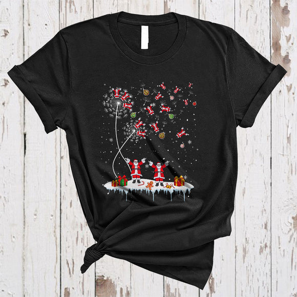 MacnyStore - Dandelion Santa, Joyful Cute Christmas Dandelion Flowers Santa Collection, Matching X-mas Group T-Shirt