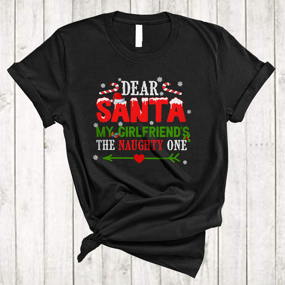 MacnyStore - Dear Santa My Girlfriend's The Naughty One, Awesome Christmas Snowman, Matching X-mas Couple T-Shirt