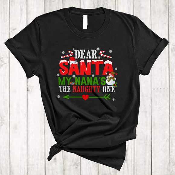 MacnyStore - Dear Santa My Nana's The Naughty One, Awesome Christmas Snowman, Matching X-mas Family T-Shirt