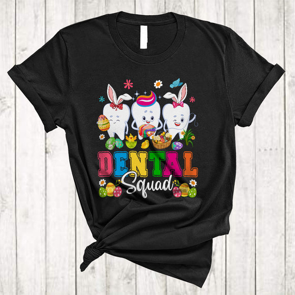 MacnyStore - Dental Squad, Adorable Easter Day Three Tooth Bunny, Dental Assistant Dentist Group T-Shirt