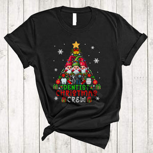 MacnyStore - Dentist Christmas Crew, Awesome Cute Dentist Gnomes Christmas Tree, Matching X-mas Group T-Shirt