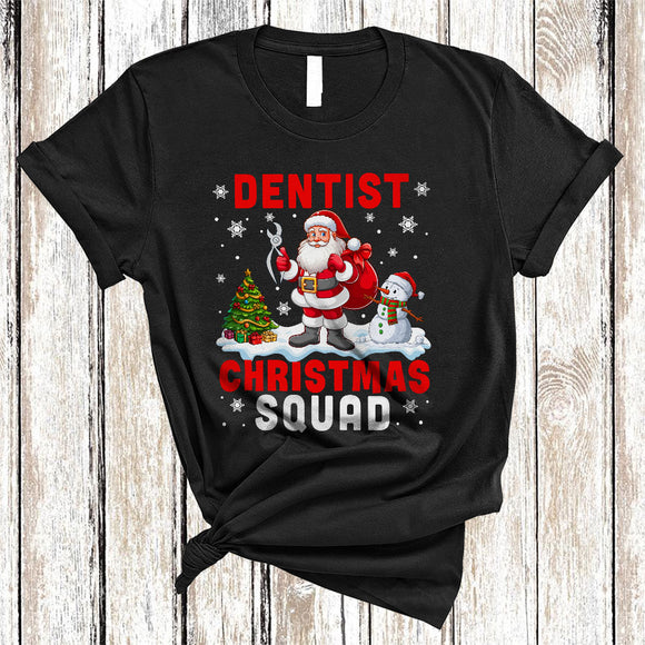 MacnyStore - Dentist Christmas Squad, Adorable Santa Dentist Lover, Pajamas Family X-mas Group T-Shirt