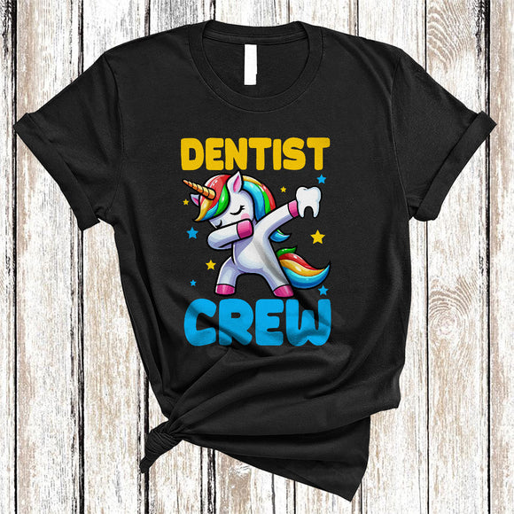 MacnyStore - Dentist Crew, Adorable Dabbing Unicorn Lover, Matching Friends Family Group T-Shirt