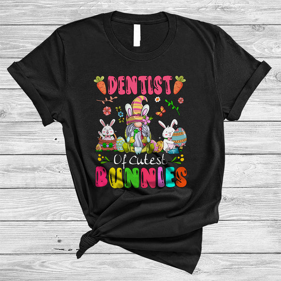 MacnyStore - Dentist Of Cutest Bunnies, Lovely Easter Bunny Gnome Gnomies, Egg Hunting Group T-Shirt