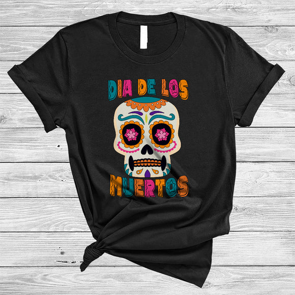 MacnyStore - Dia De Los Muertos, Funny Colorful Sugar Skull, Flower Horror Lover Matching Family Group T-Shirt