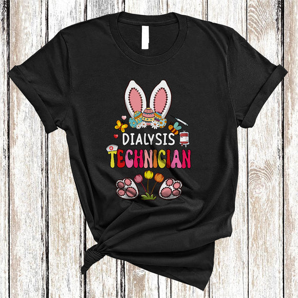 MacnyStore - Dialysis Technician, Awesome Easter Day Flowers Bunny Eggs Hunting, Nurse Nursing Lover T-Shirt