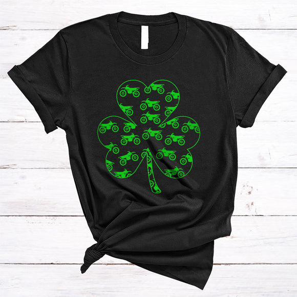 MacnyStore - Dirt Bike Inside Shamrock, Awesome St. Patrick's Day Lucky Shamrock, Irish Family Group T-Shirt