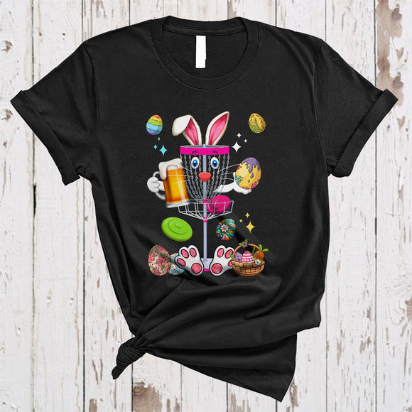 MacnyStore - Disc Golf Bunny Drinking Beer, Awesome Easter Disc Golf Sport Player Team, Drunker Group T-Shirt