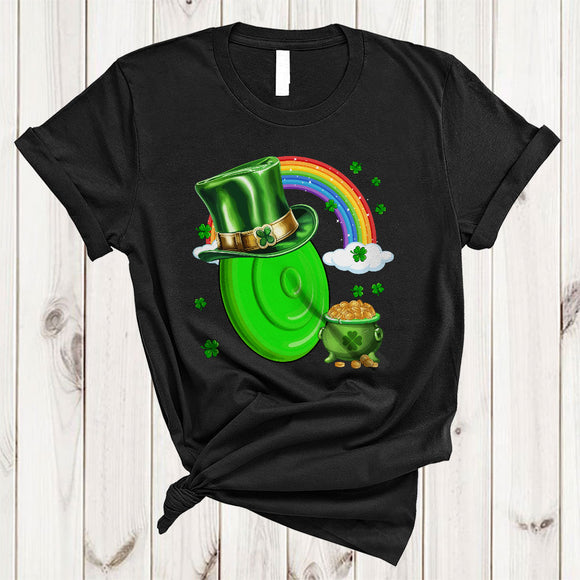 MacnyStore - Disc Golf With Lucky Rainbow, Joyful St. Patrick's Day Irish Sport Player Team, Shamrocks Lover T-Shirt