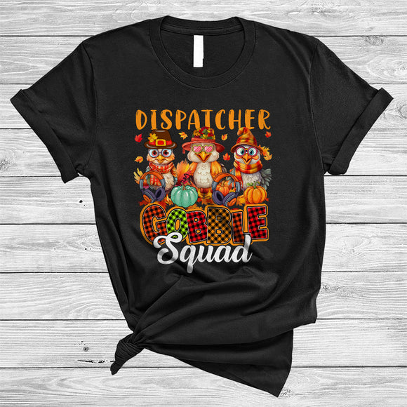 MacnyStore - Dispatcher Gobble Squad, Cute Three Dispatcher Turkeys Lover, Matching Thanksgiving Group T-Shirt