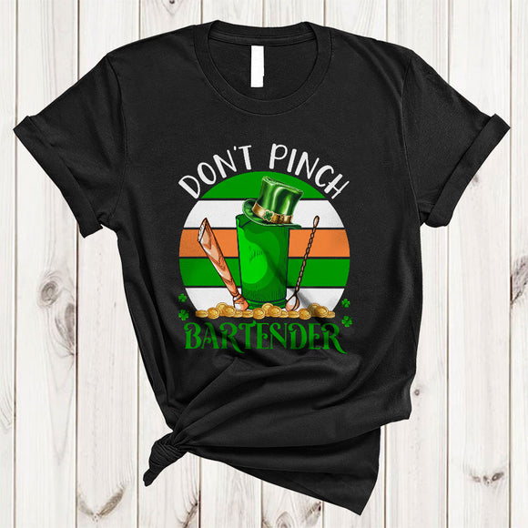 MacnyStore - Don't Pinch Bartender, Sarcastic St. Patrick's Day Retro Green Irish Hat, Family Group T-Shirt
