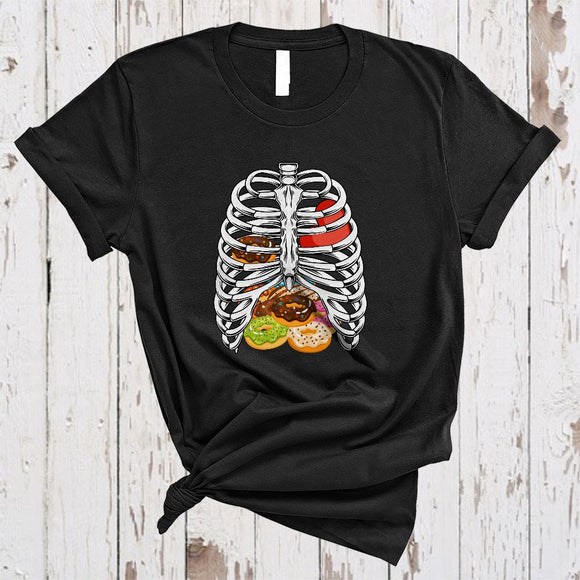 MacnyStore - Donuts In Rib Cage Skeleton X-Ray, Funny Scary Halloween Costume Skeleton, Donuts Food Lover T-Shirt