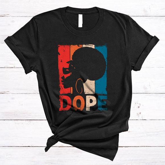MacnyStore - Dope, Awesome Black History Month Afro Women, Vintage Retro Pride African American Group T-Shirt