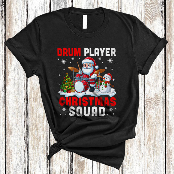 MacnyStore - Drum Player Christmas Squad, Adorable Santa Drum Lover, Pajamas Family X-mas Group T-Shirt