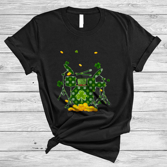 MacnyStore - Drum Shamrock, Wonderful St. Patrick's Day Lucky Shamrock, Musical Instruments Player T-Shirt