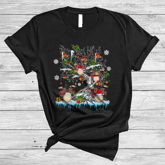 MacnyStore - Drums On Christmas Tree, Awesome X-mas Snow Drums Lover, Matching X-mas Group T-Shirt