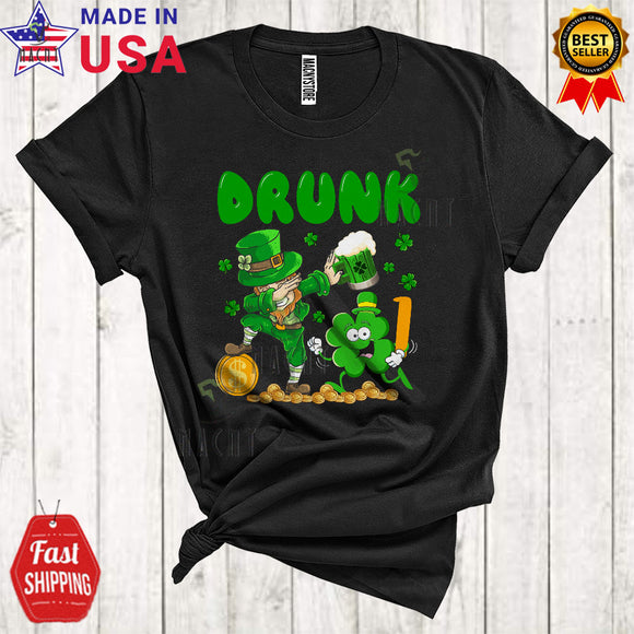 MacnyStore - Drunk 1 Funny Cool St. Patrick's Day Shamrocks Dabbing Leprechaun Beer Matching Drinking Drunk Team T-Shirt