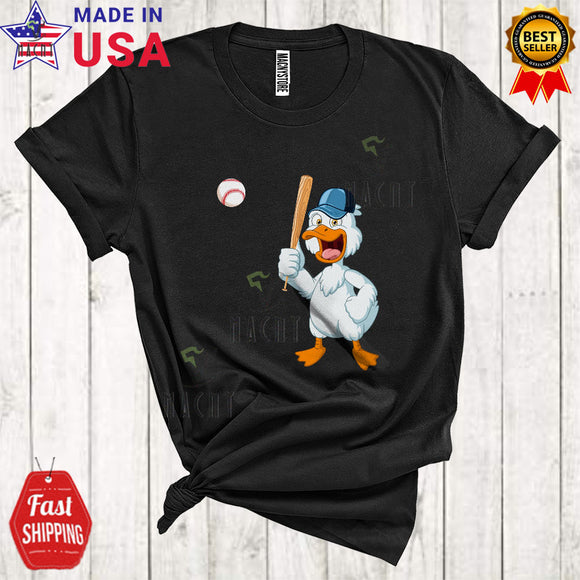 MacnyStore - Duck Playing Baseball Funny Cool Duck Farm Animal Farmer Sport Playing Player Team T-Shirt