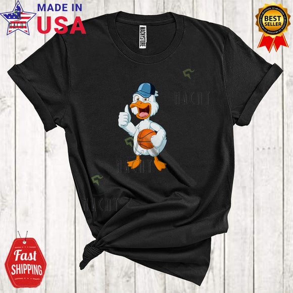 MacnyStore - Duck Playing Basketball Funny Cool Duck Farm Animal Farmer Sport Playing Player Team T-Shirt