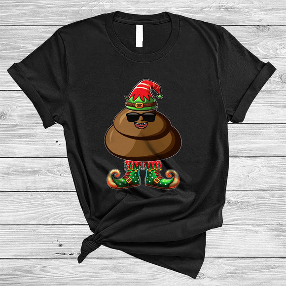 MacnyStore - ELF Poop, Awesome Funny Christmas ELF Wearing Sunglasses, Matching Family Group T-Shirt
