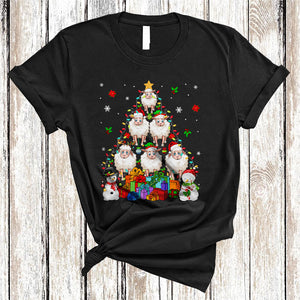 MacnyStore - ELF Reindeer Santa Sheep As Christmas Tree, Lovely X-mas Farm Animal Farmer, Snowman Snow T-Shirt