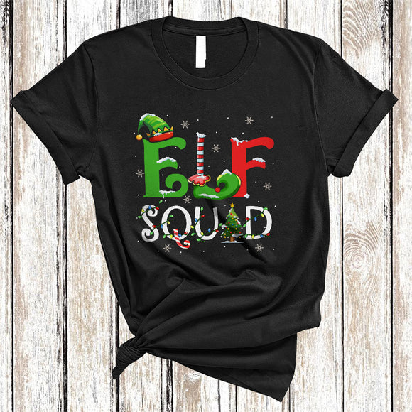 MacnyStore - ELF Squad, Joyful Merry Christmas ELF Family Group, Matching X-mas Pajamas ELF Lover T-Shirt