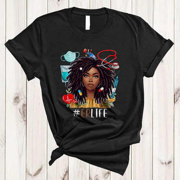 MacnyStore - ER Life, Wonderful Black History Afro Women Hair Nurse Tools, Matching Nursing Nurse Group T-Shirt