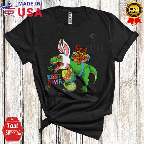 MacnyStore - EastRawr Funny Happy Easter Day Bunny T-Rex Easter Egg Hunting T-Rex Dinosaur Lover T-Shirt
