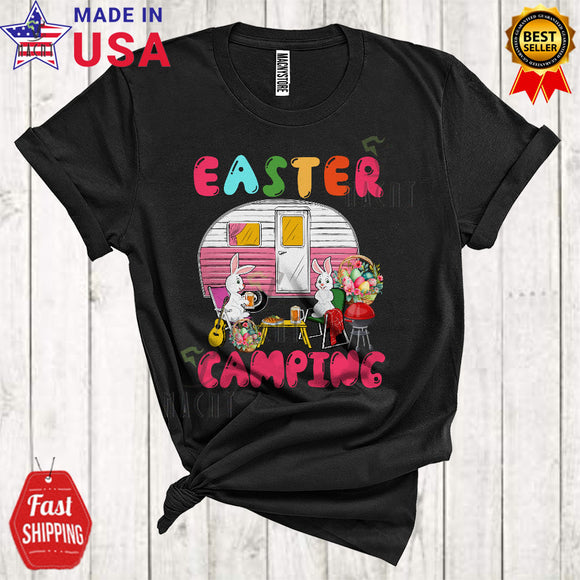 MacnyStore - Easter Camping Cute Cool Easter Day Egg Basket Matching Bunny Camping Camper Lover T-Shirt
