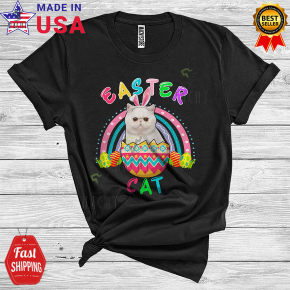 MacnyStore - Easter Cat Cool Cute Easter Day Bunny Cat In Easter Egg Rainbow Lover T-Shirt