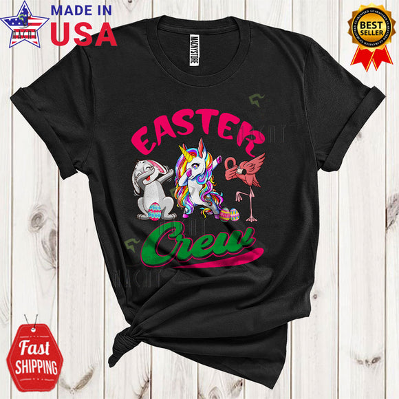 MacnyStore - Easter Crew Funny Cool Easter Day Dabbing Bunny Unicorn Flamingo Lover Matching Group T-Shirt